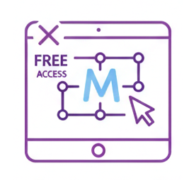 Icon representing free LMS access — fully digital interactive learning platform