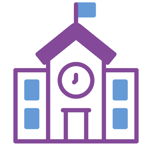 Icon representing institutions and campus safety sessions