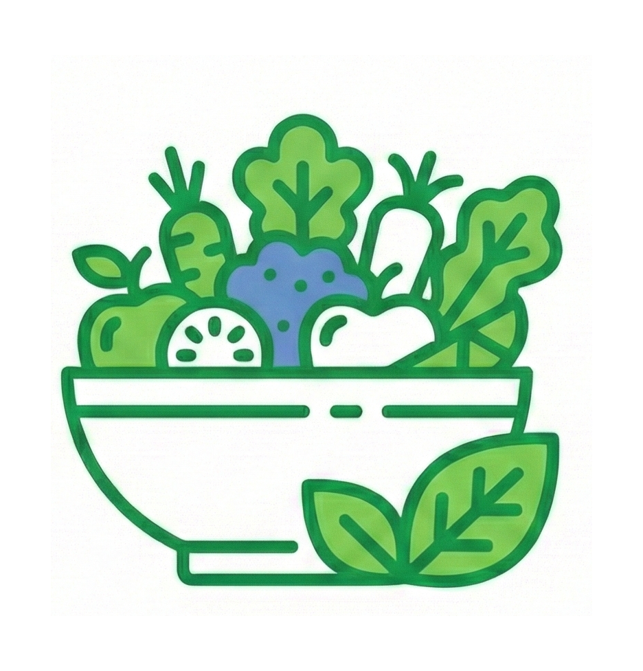 Icon representing mindful food choices and nourishing seasonal meals