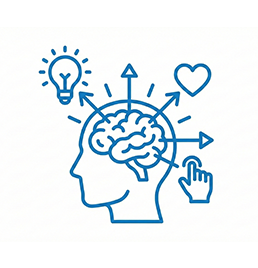 Icon representing understanding mental health — thoughts, emotions, and behaviour awareness